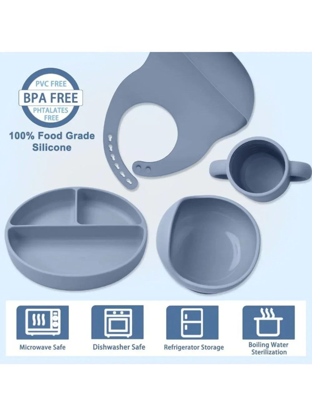 14-Piece Silicone Baby Feeding Set | Baby Led Weaning Utensils & Supplies
